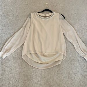 Sequin lined nude blouse